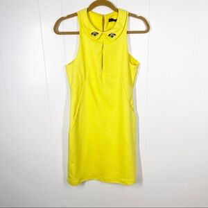 Zara Basic Yellow Sleeveless Jeweled Dress Extra Small